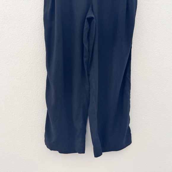 Madewell Pull On Straight Crop Pants Baggy Black Linen Blend Casual Minimalist 8 - Picture 8 of 14